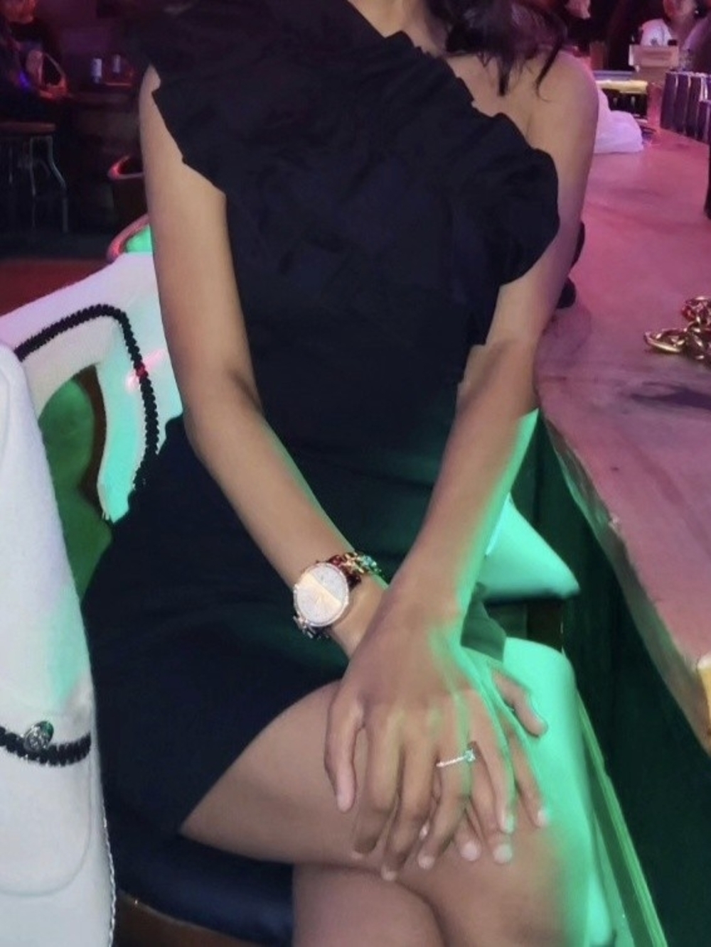 Zara Black One-Shoulder Ruffle Dress